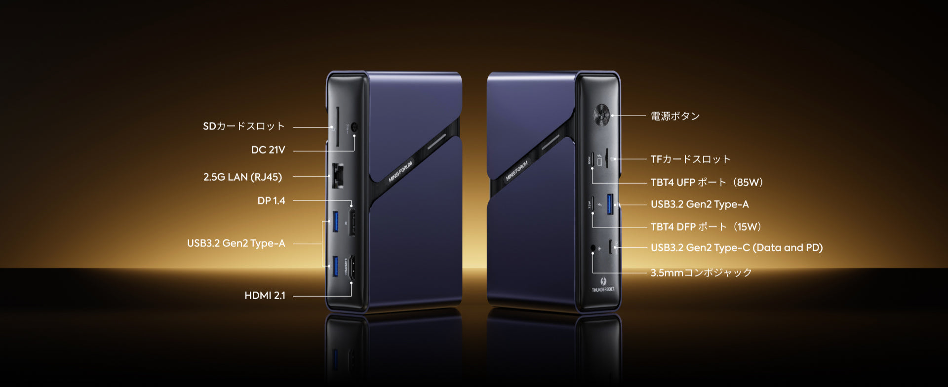 Minisforum TB4-01 12 in 1 Thunderbolt4 ドッキングステーション