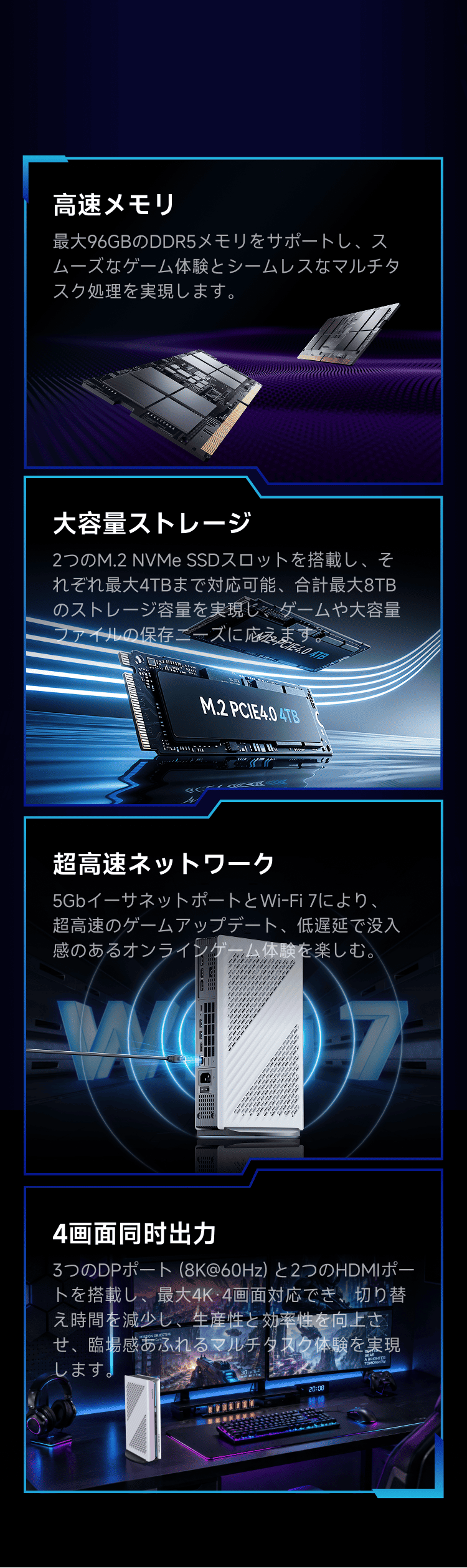 Minisforum G1 PRO ゲーミングミニPC｜AMD Ryzen™ 9 8945HX & GeForce