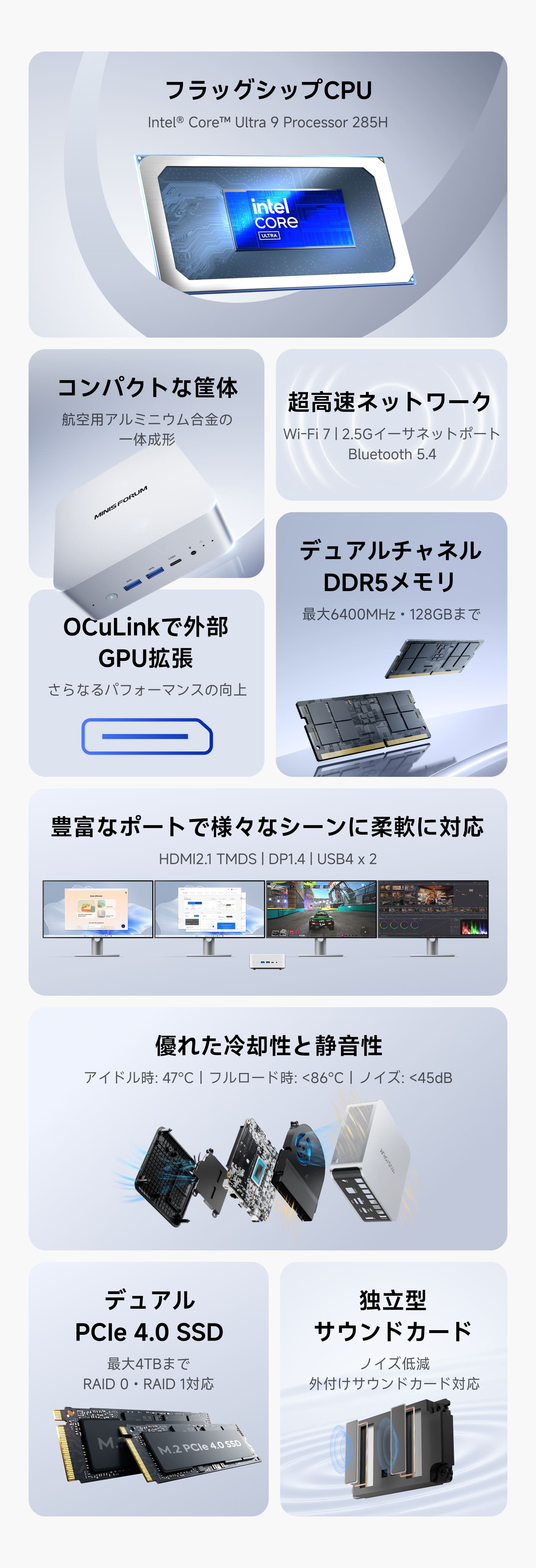 ミニPC Minisforum M1 Pro 285H/32GB/1TB 新古品 MINISFORUM M1 Pro-285H
