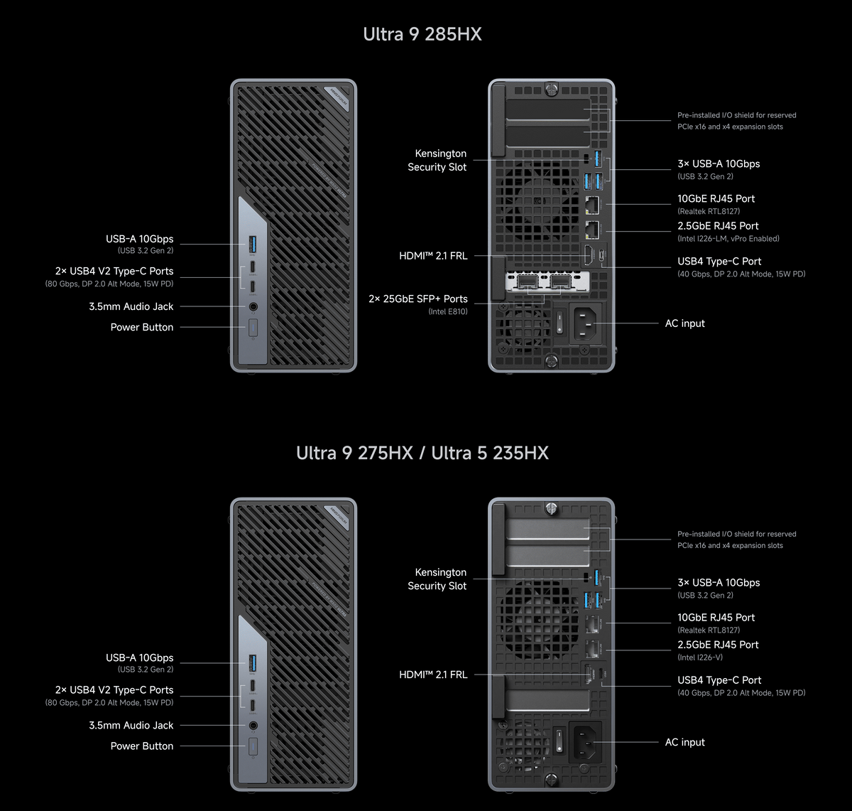 Minisforum MS-02 Ultra ワークステーション｜Intel® Core™ 9 285HX・Ultra 5 235HX