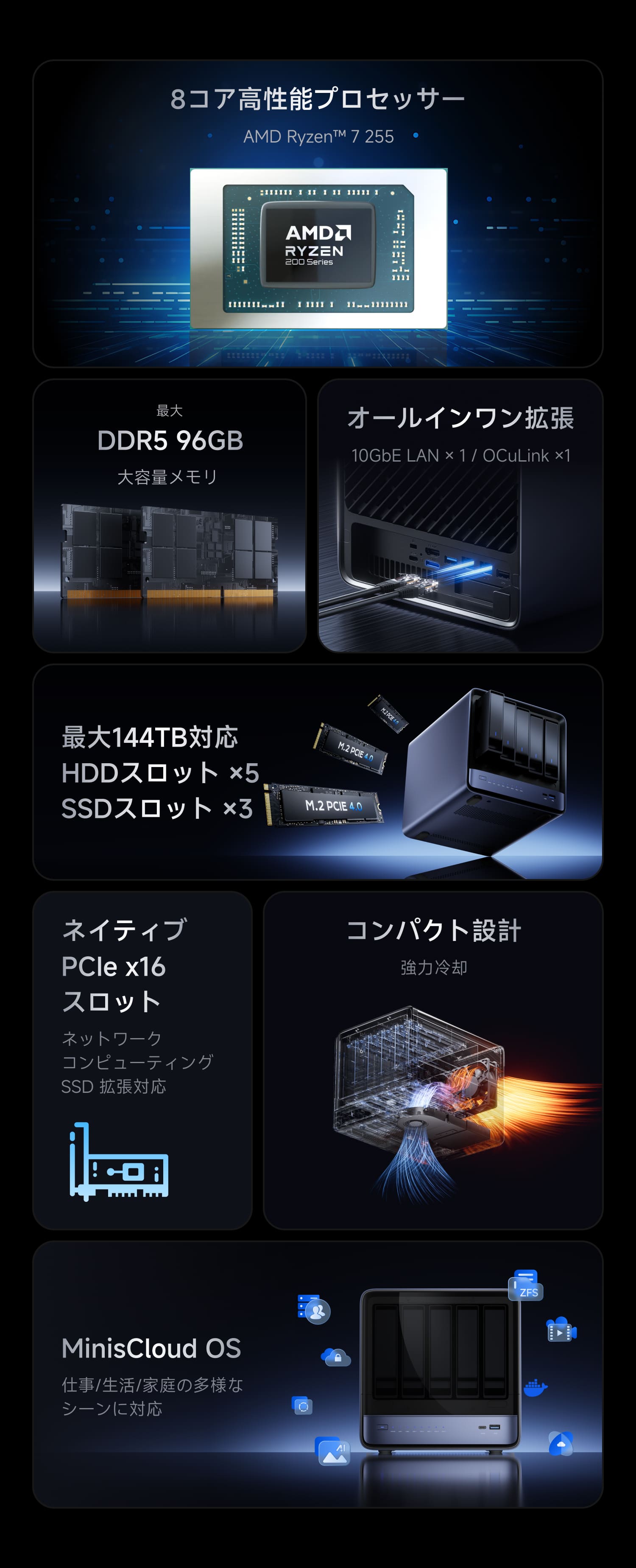 Minisforum N5 NAS｜AMD Ryzen™ 7 255