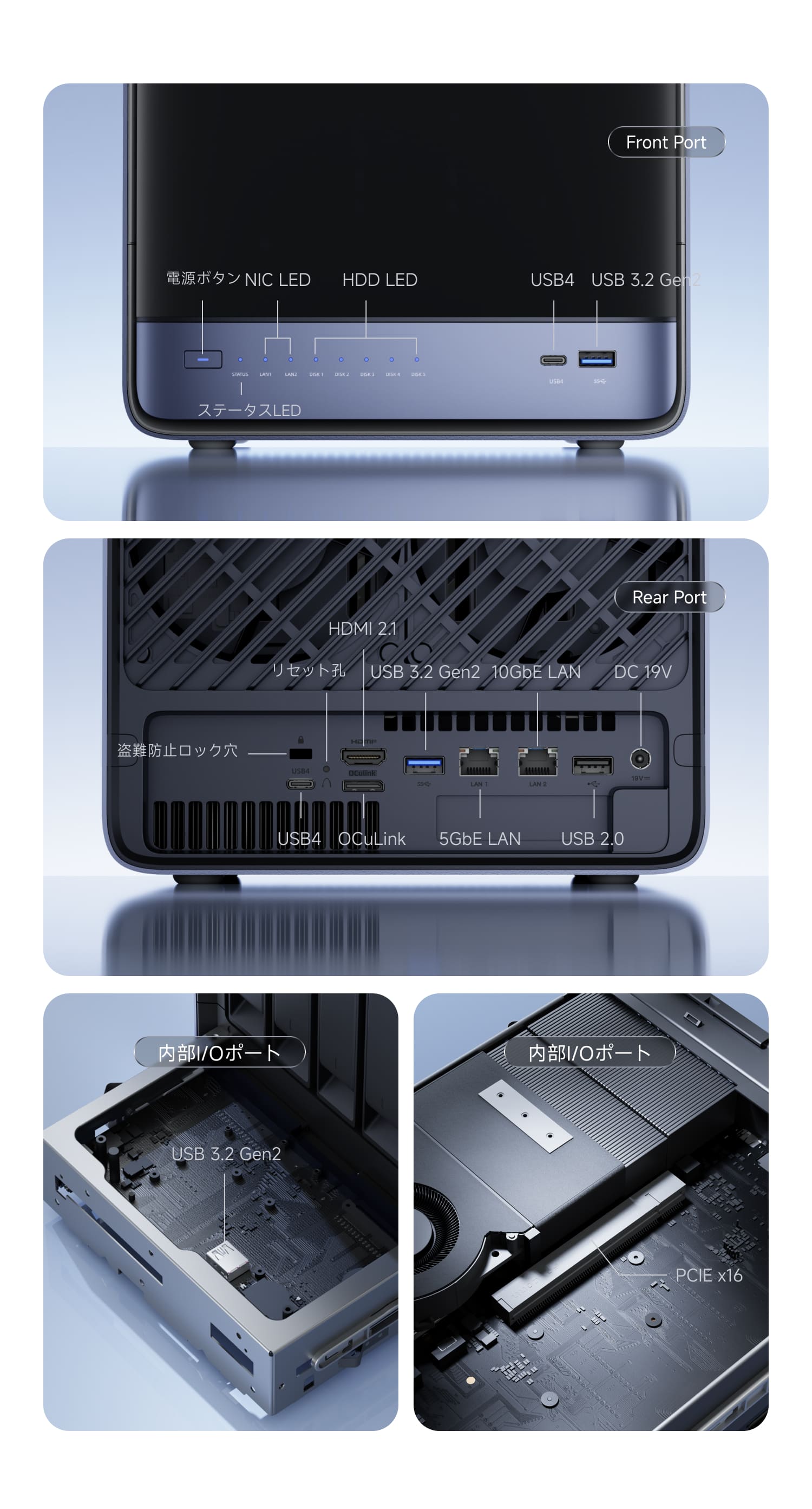Minisforum N5 Air | インタフェース