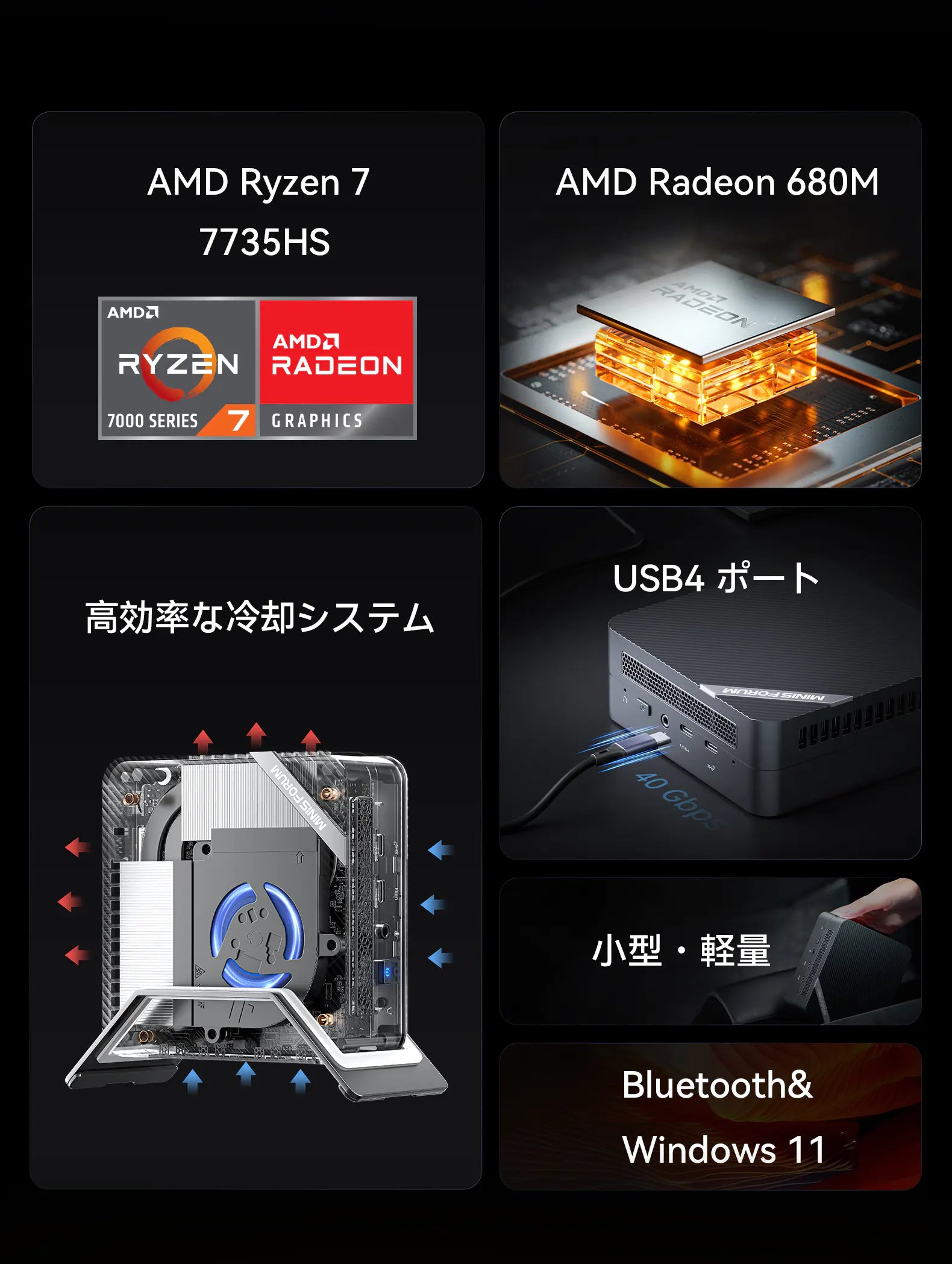 Minisforum UM773 Lite｜AMD Ryzen™ 7 7735HS Mini PC