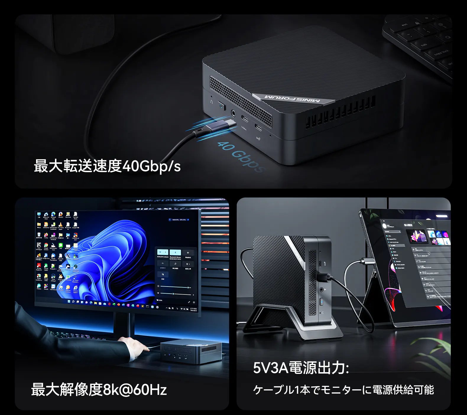 パソコン MINISFORUM UM773 Lite 7735HS静音 Minisforum UM773 Lite｜AMD Ryzen™ 7 7735HS Mini PC