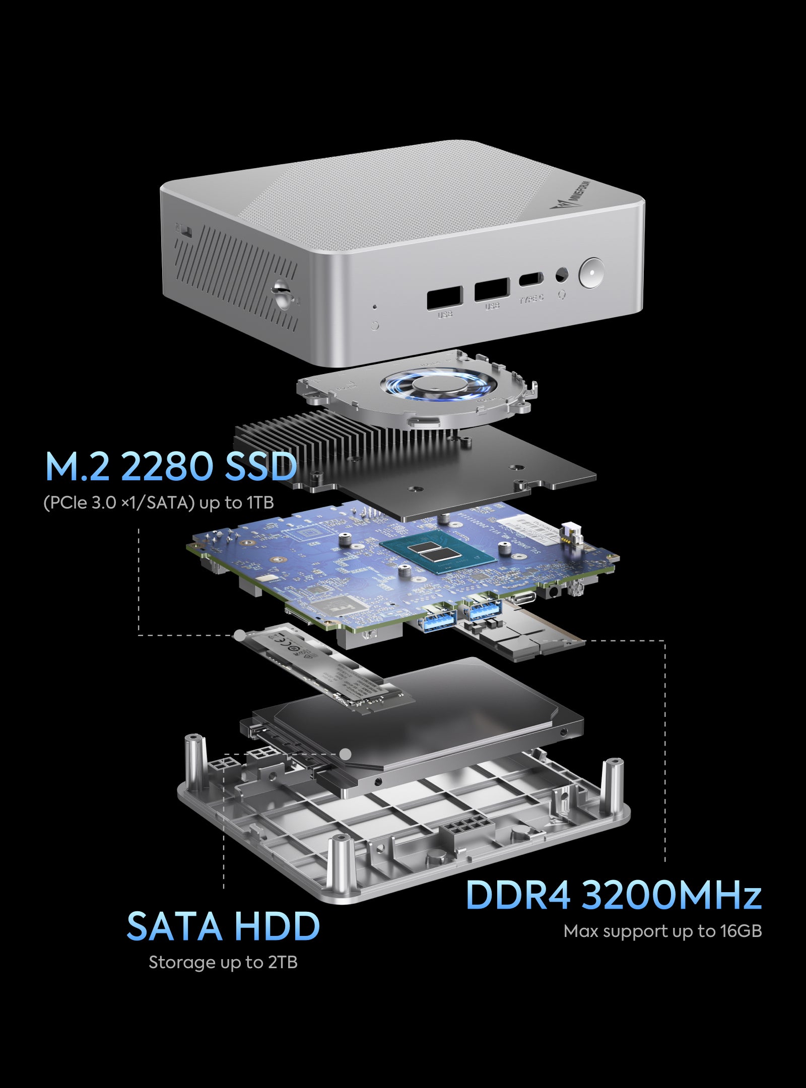 事務用】Minisforum UN150PミニPC‐Intel® N150